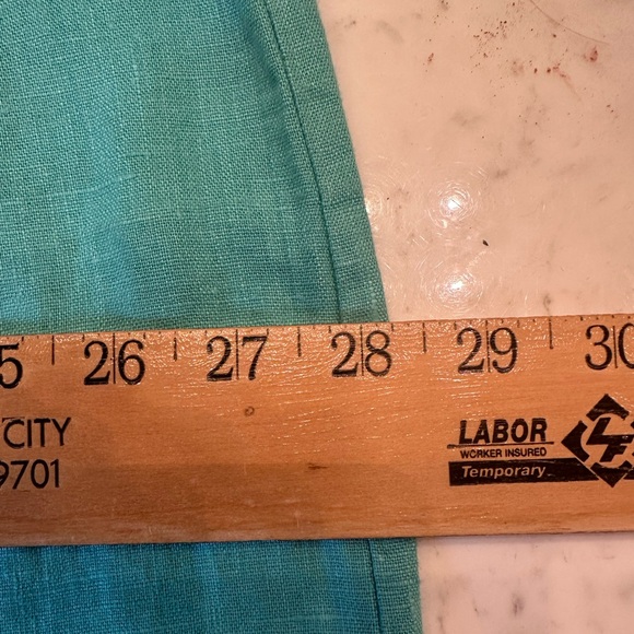 Hot Cotton Woman Marc Ware 100% Linen Maxi Skirt 3X Teal Pull On Drawstring USA - Picture 6 of 7